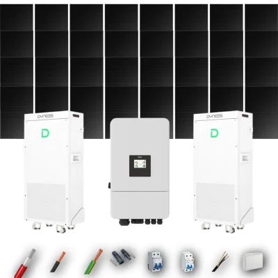 Kit Solar Full Black Aislada Deye 12kW 29xPanel Solar Longi 475Wp FB 2 x Batería Dyness 16kWh 32 Paneles - CuencaSolar