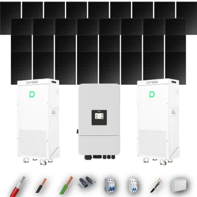 Kit Solar Full Black Aislada Deye 12kW 29xPanel Solar Longi 475Wp FB 2 x Batería Dyness 16kWh 33 Paneles - CuencaSolar