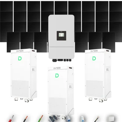 Kit Solar Full Black Aislada Deye 16kW 34xPanel Solar Longi 475Wp FB 3 x Batería Dyness 16kWh 35 Paneles - CuencaSolar