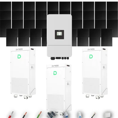 Kit Solar Full Black Aislada Deye 18kW 38xPanel Solar Longi 475Wp FB 3 x Batería Dyness 16kWh 39 Paneles - CuencaSolar