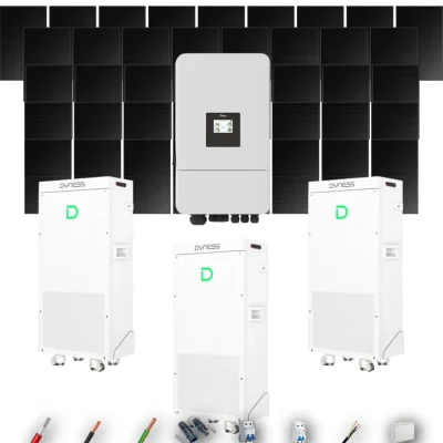 Kit Solar Full Black Aislada Deye 18kW 38xPanel Solar Longi 475Wp FB 3 x Batería Dyness 16kWh 41 Paneles - CuencaSolar