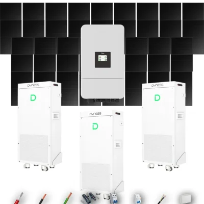 Kit Solar Full Black Aislada Deye 18kW 38xPanel Solar Longi 475Wp FB 3 x Batería Dyness 16kWh 42 Paneles - CuencaSolar