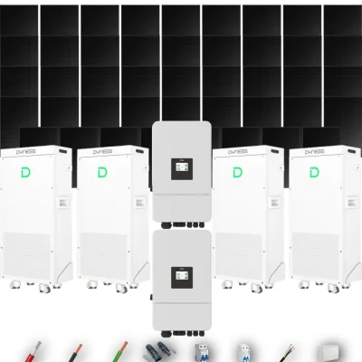 Kit Solar Full Black Aislada Deye 24kW 43xPanel Solar Longi 475Wp FB 4 x Batería Dyness 16kWh 44 Paneles - CuencaSolar