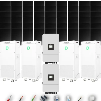 Kit Solar Full Black Aislada Deye 24kW 43xPanel Solar Longi 475Wp FB 4 x Batería Dyness 16kWh 54 Paneles - CuencaSolar