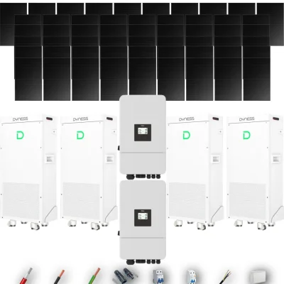 Kit Solar Full Black Aislada Deye 24kW 43xPanel Solar Longi 475Wp FB 4 x Batería Dyness 16kWh 55 Paneles - CuencaSolar