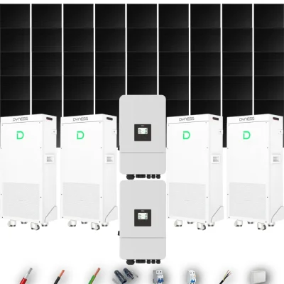 Kit Solar Full Black Aislada Deye 24kW 43xPanel Solar Longi 475Wp FB 4 x Batería Dyness 16kWh 45 Paneles - CuencaSolar
