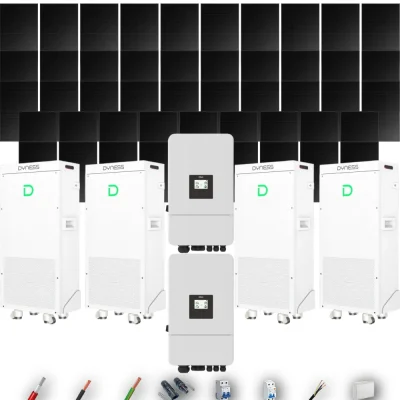 Kit Solar Full Black Aislada Deye 24kW 43xPanel Solar Longi 475Wp FB 4 x Batería Dyness 16kWh 48 Paneles - CuencaSolar