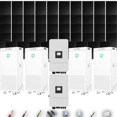 Kit Solar Full Black Aislada Deye 24kW 43xPanel Solar Longi 475Wp FB 4 x Batería Dyness 16kWh 49 Paneles - CuencaSolar