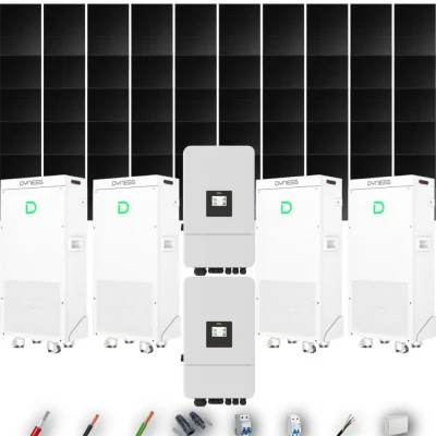 Kit Solar Full Black Aislada Deye 24kW 43xPanel Solar Longi 475Wp FB 4 x Batería Dyness 16kWh 50 Paneles - CuencaSolar