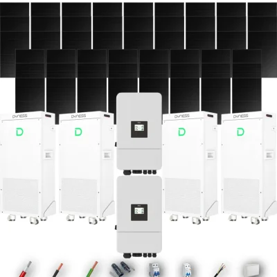 Kit Solar Full Black Aislada Deye 24kW 43xPanel Solar Longi 475Wp FB 4 x Batería Dyness 16kWh 51 Paneles - CuencaSolar