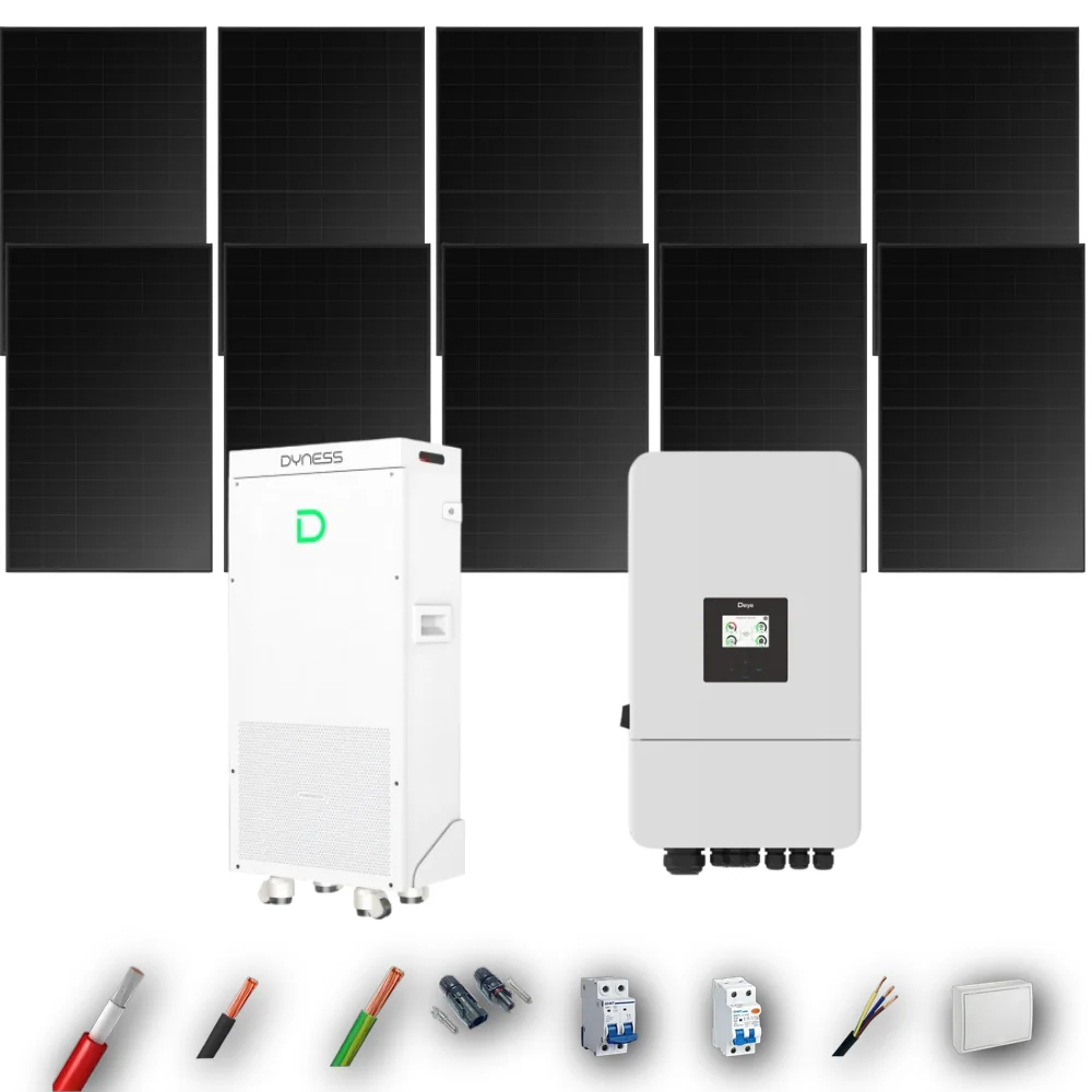 Kit Solar Full Black Aislada Deye 6kW 10xPanel Solar Longi 475Wp FB Batería Dyness 16kWh 10 Paneles - CuencaSolar