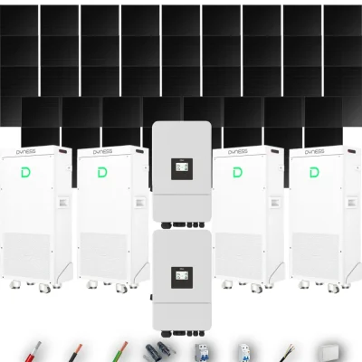 Kit Solar Full Black Autoconsumo Deye 24kW 43xPanel Solar Longi 475Wp FB 4 x Batería Dyness 16kWh 56 Paneles - CuencaSolar