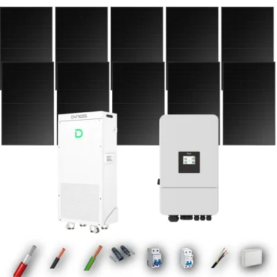 Kit Solar Full Black Autoconsumo Deye 6kW 10xPanel Solar Longi 475Wp FB Batería Dyness 16kWh 10 Paneles - CuencaSolar