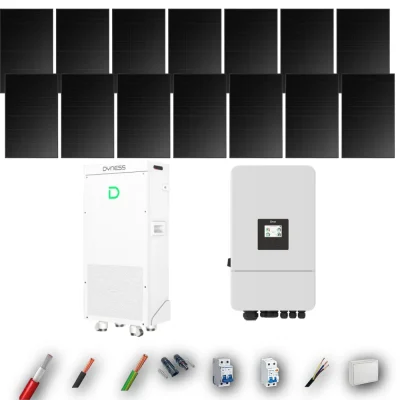 Kit Solar Full Black Autoconsumo Deye 6kW 10xPanel Solar Longi 475Wp FB Batería Dyness 16kWh 14 Paneles - CuencaSolar