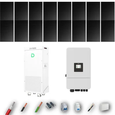 Kit Solar Full Black Autoconsumo Deye 8kW 16xPanel Solar Longi 475Wp FB Batería Dyness 16kWh 16 Paneles - CuencaSolar
