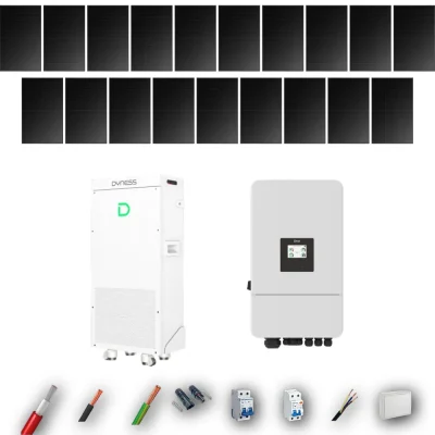 Kit Solar Full Black Autoconsumo Deye 8kW 16xPanel Solar Longi 475Wp FB Batería Dyness 16kWh 19 Paneles - CuencaSolar