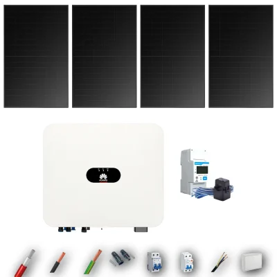 Kit Solar Full Black Autoconsumo Huawei 3kW 4xPanel Solar Longi 475Wp 4 Paneles - CuencaSolar