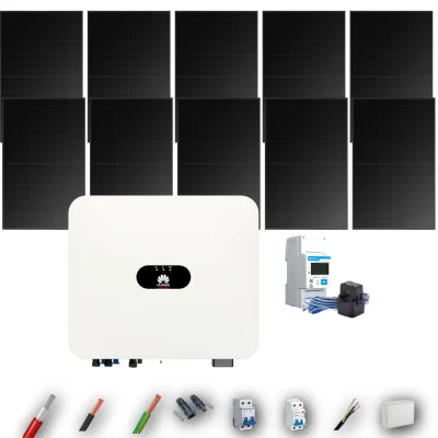Kit Solar Full Black Autoconsumo Huawei 4kW 10xPanel Solar Longi 475Wp 10 Paneles - CuencaSolar