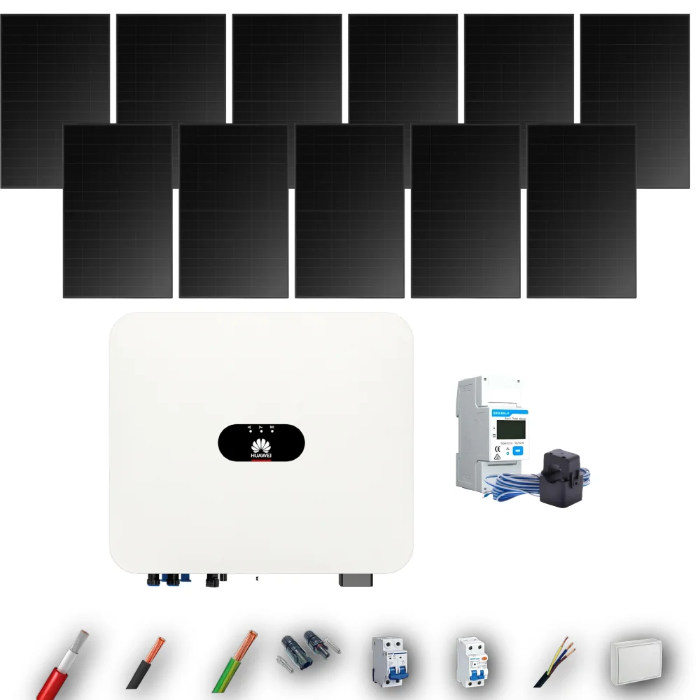 Kit Solar Full Black Autoconsumo Huawei 4kW 10xPanel Solar Longi 475Wp 11 Paneles - CuencaSolar