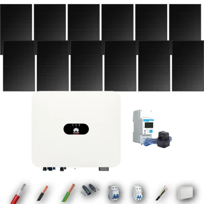 Kit Solar Full Black Autoconsumo Huawei 4kW 10xPanel Solar Longi 475Wp 12 Paneles - CuencaSolar