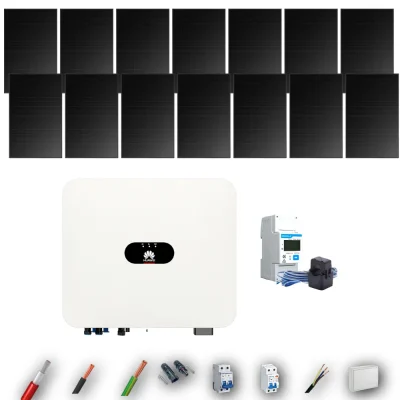 Kit Solar Full Black Autoconsumo Huawei 5kW 13xPanel Solar Hyundai 500Wp 14 Paneles - CuencaSolar