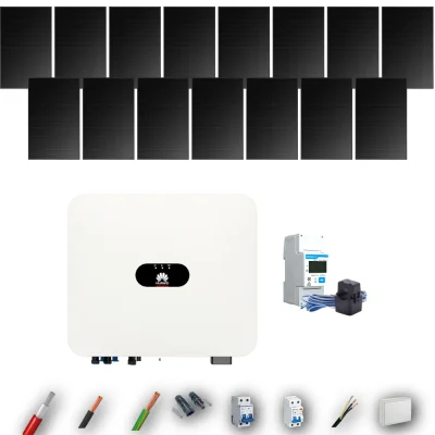 Kit Solar Full Black Autoconsumo Huawei 5kW 13xPanel Solar Hyundai 500Wp 15 Paneles - CuencaSolar