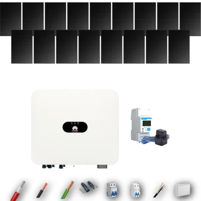 Kit Solar Full Black Autoconsumo Huawei 6kW 16xPanel Solar Hyundai 500Wp 17 Paneles - CuencaSolar
