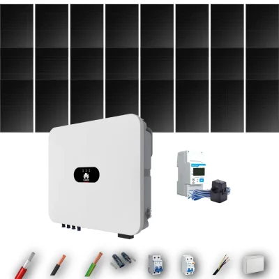 Kit Solar Full Black Autoconsumo Huawei 8kW 20xPanel Solar Hyundai 500Wp 24 Paneles - CuencaSolar
