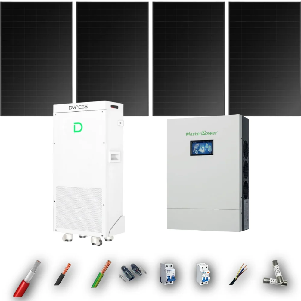 Kit Solar Full Black MasterPower 6kW 4xPanel Solar Hanersun 510Wp Batería Dyness 16kWh 4 Paneles - CuencaSolar