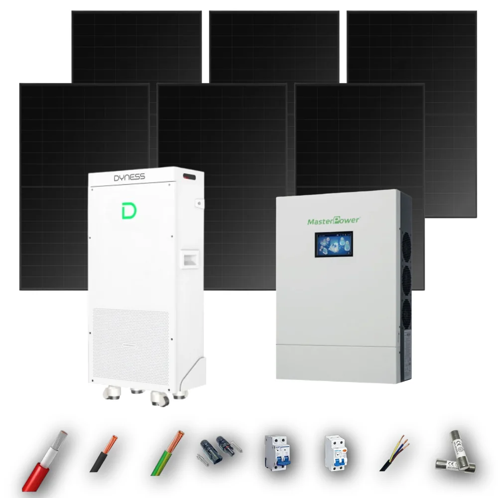 Kit Solar Full Black MasterPower 6kW 4xPanel Solar Hanersun 510Wp Batería Dyness 16kWh 6 Paneles - CuencaSolar