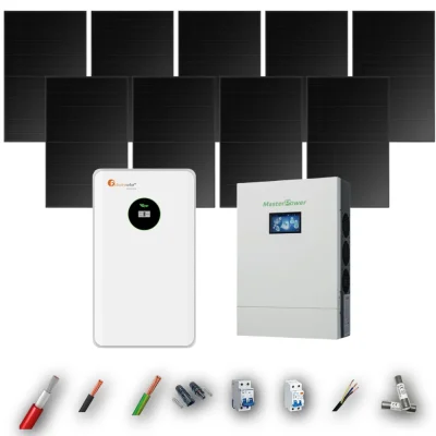 Kit Solar Full Black MasterPower 6kW 4xPanel Solar Hanersun 510Wp Batería Felicity 8,75kWh 9 Paneles - CuencaSolar