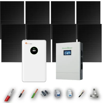 Kit Solar Full Black MasterPower 6kW 4xPanel Solar Hyundai 475Wp Batería Felicity 8,75kWh 8 Paneles - CuencaSolar