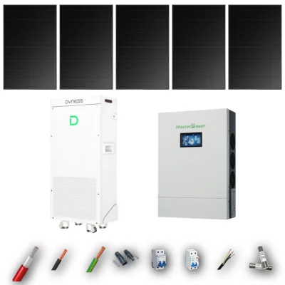 Kit Solar Full Black MasterPower 6kW 4xPanel Solar Longi 475Wp Batería Dyness 16kWh 5 Paneles - CuencaSolar