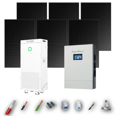 Kit Solar Full Black MasterPower 6kW 4xPanel Solar Longi 475Wp Batería Dyness 16kWh 6 Paneles - CuencaSolar