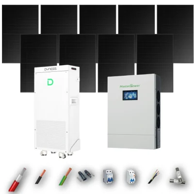 Kit Solar Full Black MasterPower 6kW 4xPanel Solar Longi 475Wp Batería Dyness 16kWh 9 Paneles - CuencaSolar