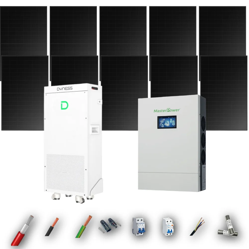 Kit Solar Full Black MasterPower 6kW 4xPanel Solar Longi 475Wp Batería Dyness 16kWh 10 Paneles - CuencaSolar