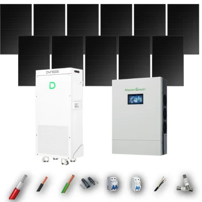 Kit Solar Full Black MasterPower 6kW 4xPanel Solar Longi 475Wp Batería Dyness 16kWh 11 Paneles - CuencaSolar