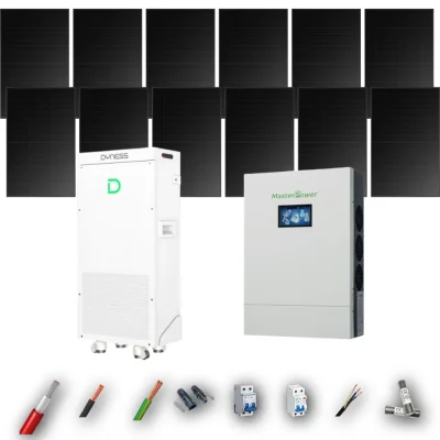 Kit Solar Full Black MasterPower 6kW 4xPanel Solar Longi 475Wp Batería Dyness 16kWh 12 Paneles - CuencaSolar