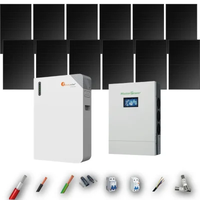 Kit Solar Full Black MasterPower 6kW 4xPanel Solar Longi 475Wp Batería Felicity 11,8kWh 12 Paneles - CuencaSolar