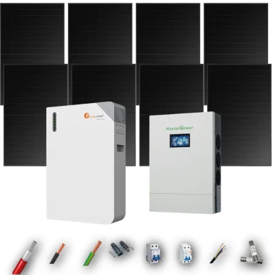 Kit Solar Full Black MasterPower 6kW 4xPanel Solar Longi 475Wp Batería Felicity 11,8kWh 8 Paneles - CuencaSolar