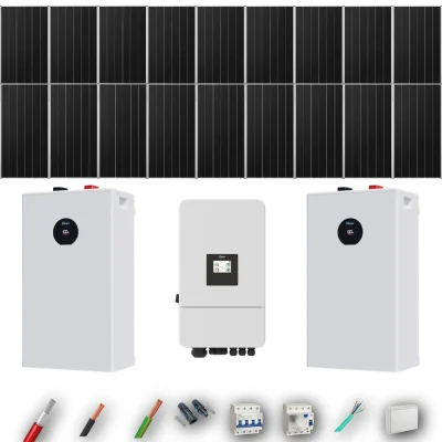 Kit Solar Trifásico Aislada Deye 10kW 16xPanel Solar Aiko 665Wp 2xBatería Deye 16kWh 18 Paneles - CuencaSolar