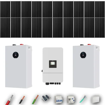 Kit Solar Trifásico Aislada Deye 10kW 16xPanel Solar Aiko 665Wp 2xBatería Deye 16kWh 20 Paneles - CuencaSolar