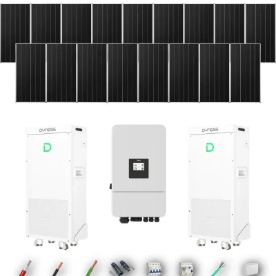 Kit Solar Trifásico Aislada Deye 10kW 16xPanel Solar Aiko 665Wp 2xBatería Dyness 16kWh 17 Paneles - CuencaSolar