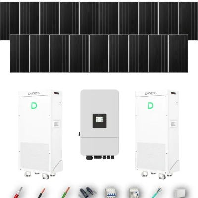 Kit Solar Trifásico Aislada Deye 10kW 16xPanel Solar Aiko 665Wp 2xBatería Dyness 16kWh 19 Paneles - CuencaSolar