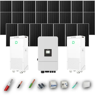 Kit Solar Trifásico Aislada Deye 12kW 21xPanel Solar Aiko 665Wp 2xBatería Dyness 16kWh 23 Paneles - CuencaSolar