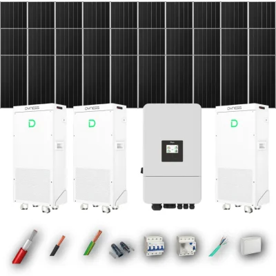 Kit Solar Trifásico Aislada Deye 15kW 25xPanel Solar Aiko 665Wp 3xBatería Dyness 16kWh 30 Paneles - CuencaSolar