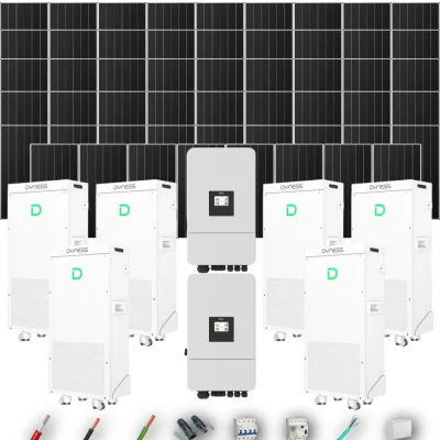 Kit Solar Trifásico Aislada Deye 40kW 51xPanel Solar Aiko 665Wp 6xBatería Dyness 16kWh 53 Paneles - CuencaSolar