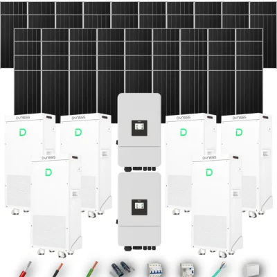 Kit Solar Trifásico Aislada Deye 40kW 51xPanel Solar Aiko 665Wp 6xBatería Dyness 16kWh 56 Paneles - CuencaSolar