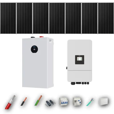 Kit Solar Trifásico Aislada Deye 5kW 4xPanel Solar Aiko 665Wp Batería Deye 16kWh 7 Paneles - CuencaSolar