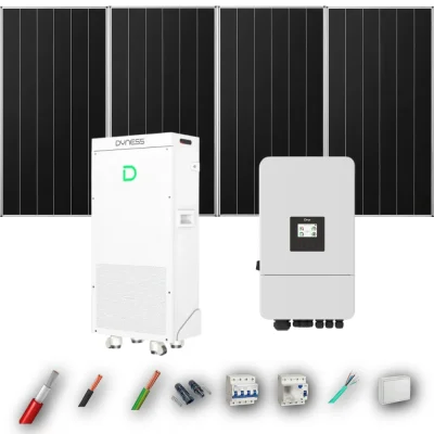 Kit Solar Trifásico Aislada Deye 5kW 4xPanel Solar Aiko 665Wp Batería Dyness 16kWh 4 Paneles - CuencaSolar